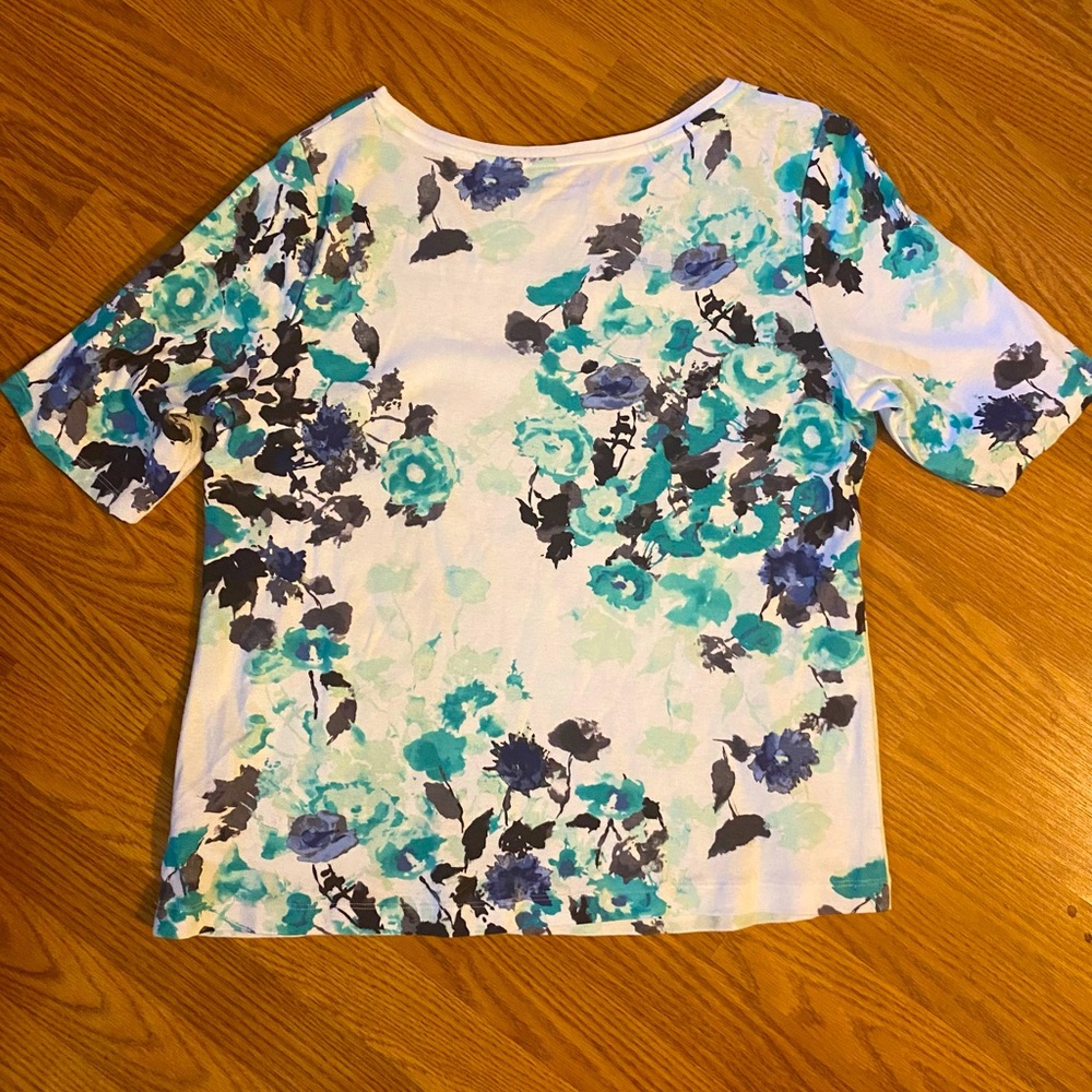 Croft & Barrow teal flower shirt